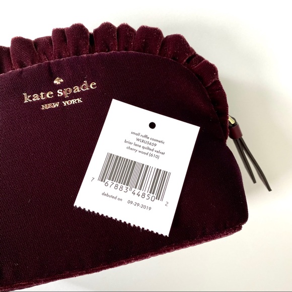 kate spade Handbags - NWT Kate Spade Red Velvet Ruffle Cosmetic Bag